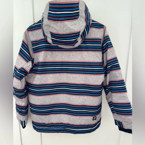 Orage stripe snowboard jacket boy's sz L (12) NWOT
